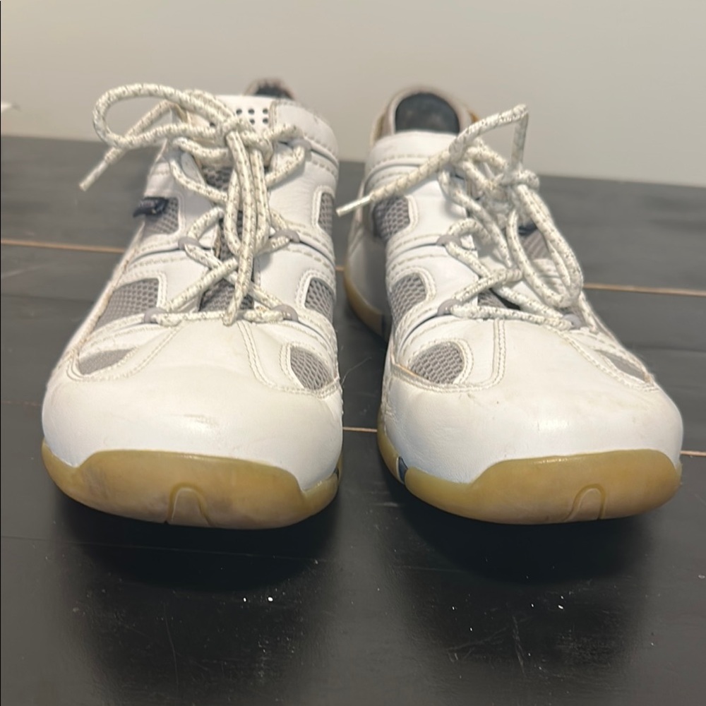 Sperry White and Gray Classic Boat Shoes Mens 13 M Leather